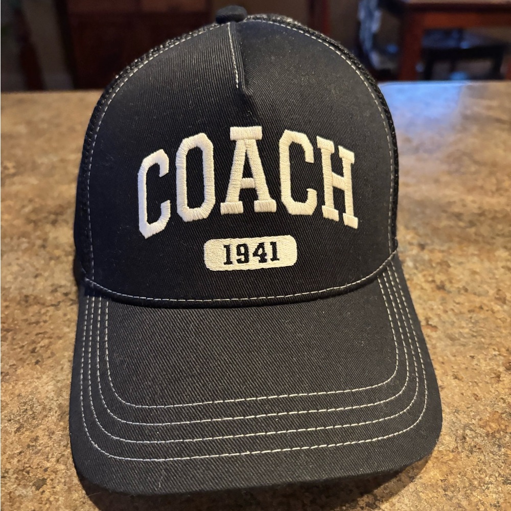 Coach Black Cap with White Logo